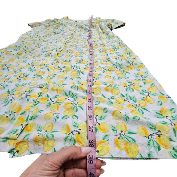 Vintage Women's Nightgown Lemons pleats on shoulder size S / M - Picture 7 of 11